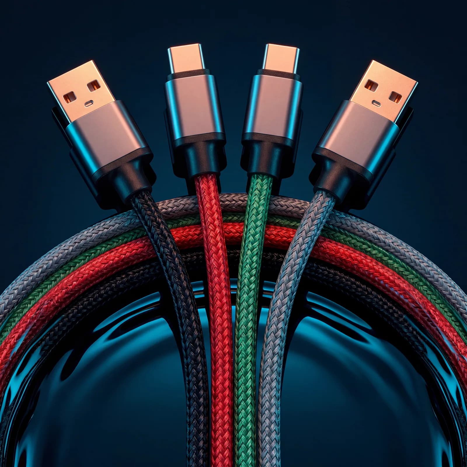 Câble tressé USB-A → USB-C · 4 coloris